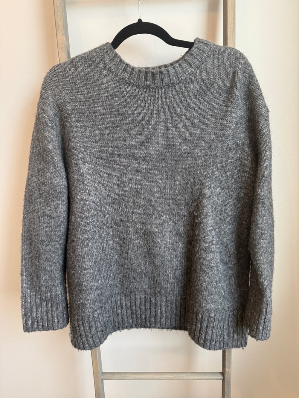 Zara Heather Gray Crewneck Pullover Sweater